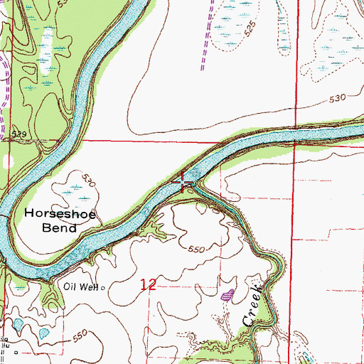 Topographic Map of Gar Creek, OK