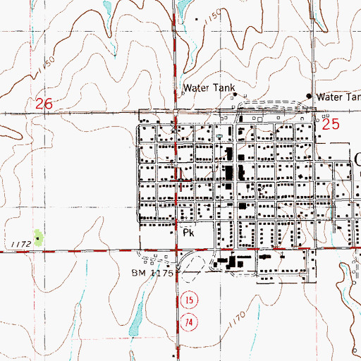 Topographic Map of Garber, OK