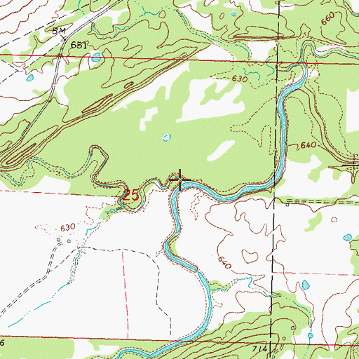 Topographic Map of Gardner Creek, OK