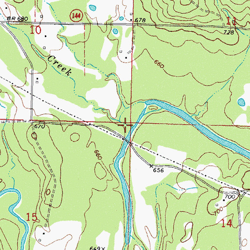Topographic Map of Garland Creek, OK