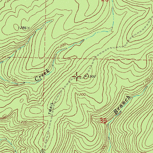 Topographic Map of Garland Trail, OK