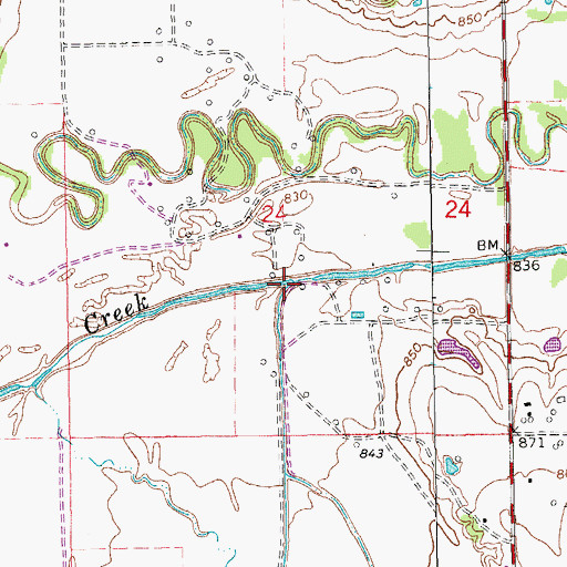 Topographic Map of Garrison Creek, OK