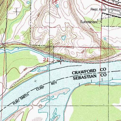 Topographic Map of Garrison Creek, OK