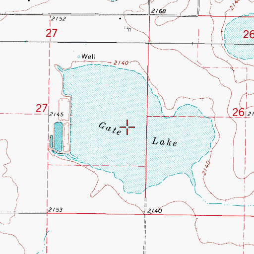 Topographic Map of Gate Lake, OK