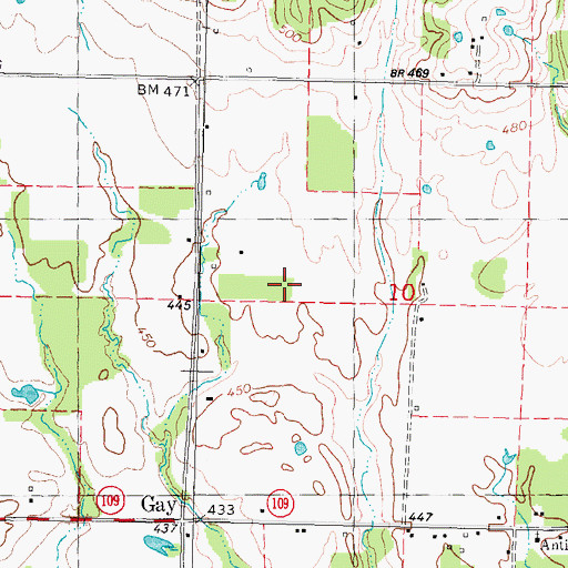 Topographic Map of Gay School, OK