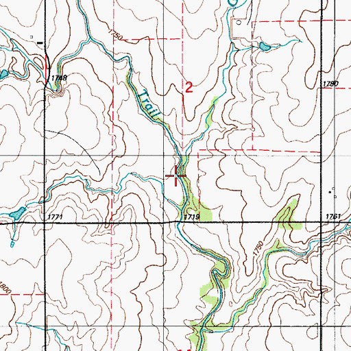 Topographic Map of George Creek, OK