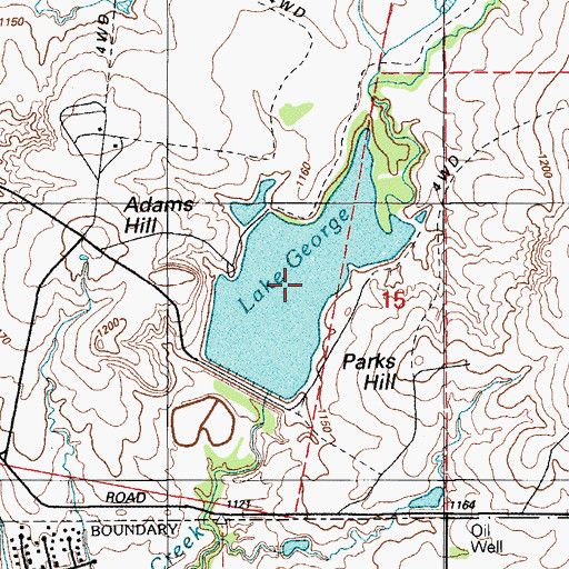 Topographic Map of Lake George, OK