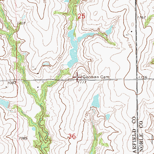 Topographic Map of German Cemetery, OK