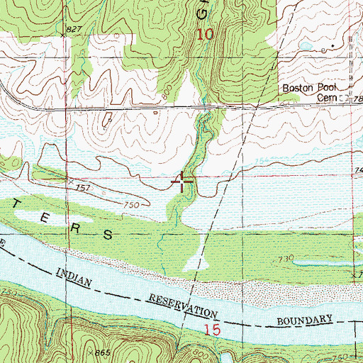 Topographic Map of Ghost Hollow, OK