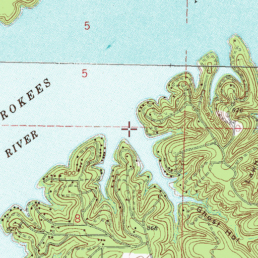 Topographic Map of Ghost Hollow, OK