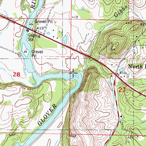 Topographic Map of Gibbs Creek, OK