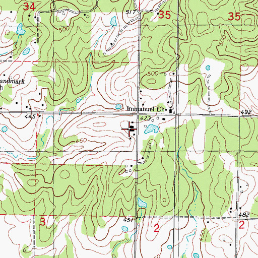 Topographic Map of Glover Elementary School, OK