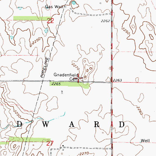 Topographic Map of Gnadenfield Cemetery, OK