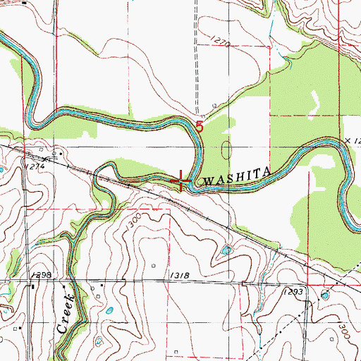 Topographic Map of Gokey Creek, OK