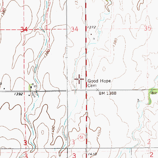 Topographic Map of Good Hope Cemetery, OK