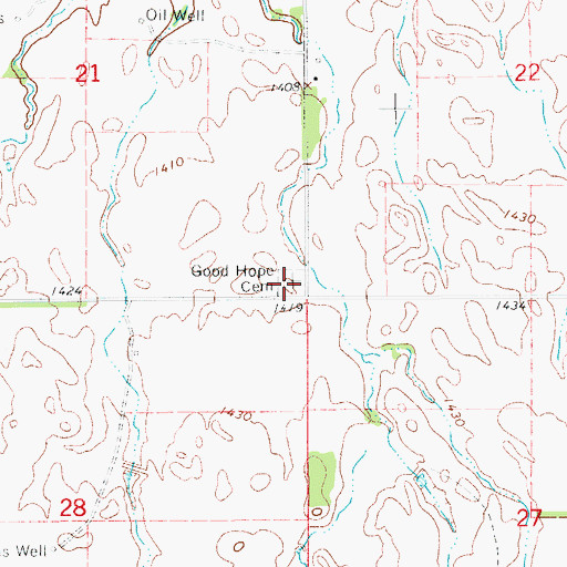Topographic Map of Good Hope Cemetery, OK