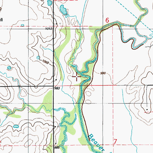 Topographic Map of Gooden Creek, OK