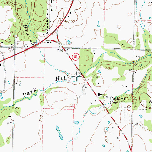 Topographic Map of Goodman Branch, OK