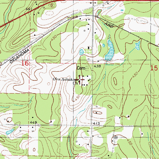 Topographic Map of Goodwater Church, OK