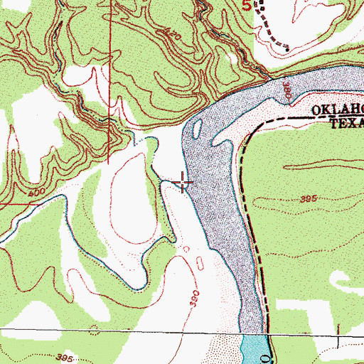 Topographic Map of Goodwater Creek, OK