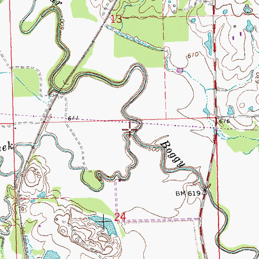 Topographic Map of Goose Creek, OK
