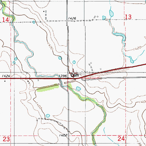Topographic Map of Gotebo Cemetery, OK