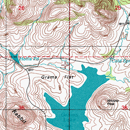Topographic Map of Grama Flat, OK