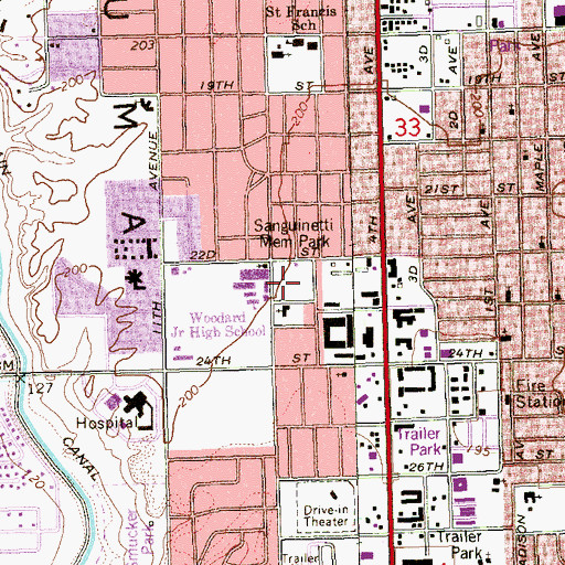 Topographic Map of Sanguinetti Memorial Park, AZ