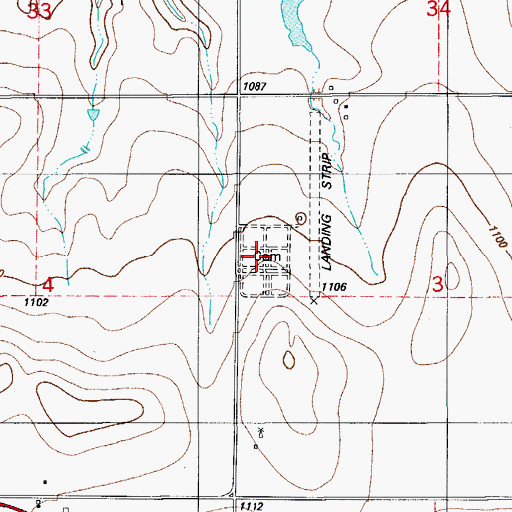 Topographic Map of Grandfield Cemetery, OK