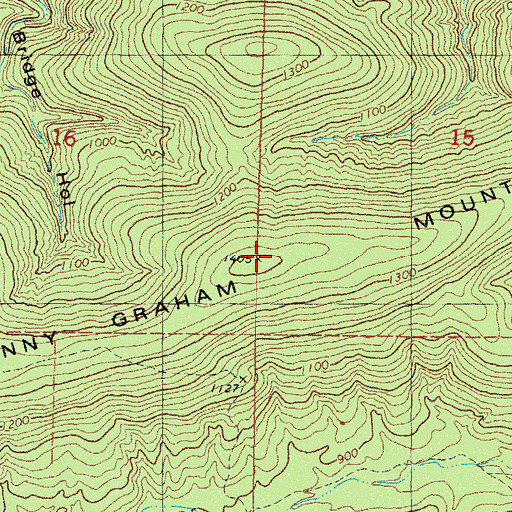 Topographic Map of Granny Graham Mountain, OK