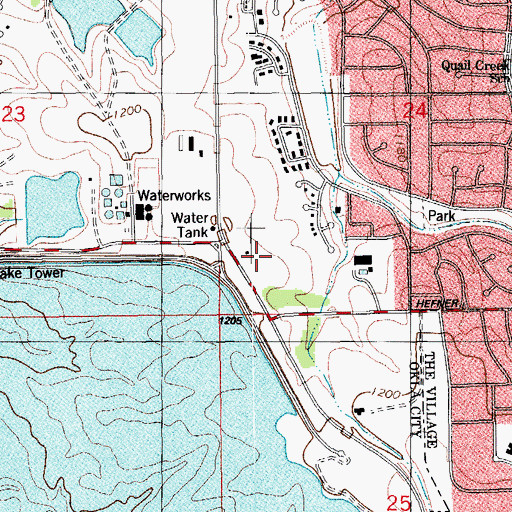 Topographic Map of Grant School, OK