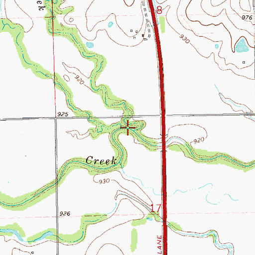 Topographic Map of Grassy Creek, OK