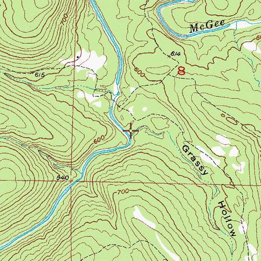 Topographic Map of Grassy Hollow, OK
