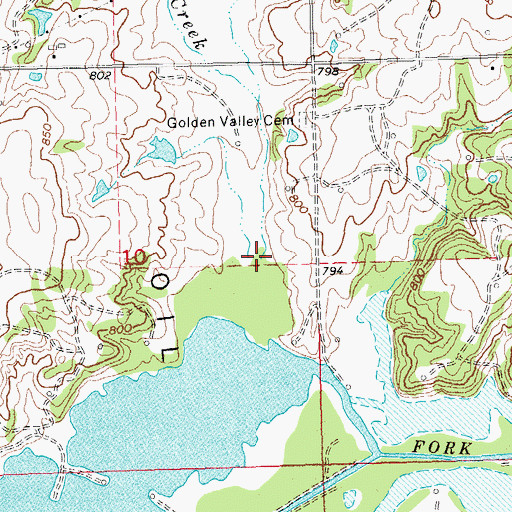 Topographic Map of Gray Horse Creek, OK