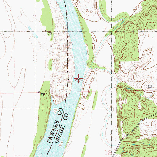 Topographic Map of Gray Horse Creek, OK