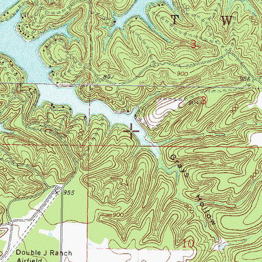 Topographic Map of Grays Hollow, OK