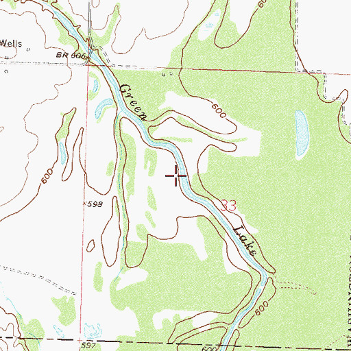 Topographic Map of Green Lake, OK