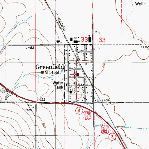 Topographic Map of Greenfield, OK