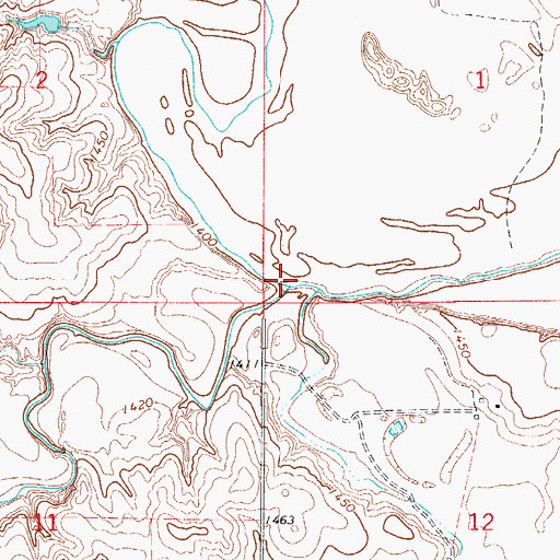 Topographic Map of Greenleaf Creek, OK