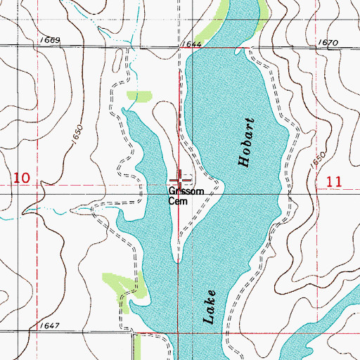 Topographic Map of Grissom Cemetery, OK