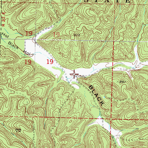 Topographic Map of Groundhog Hollow, OK
