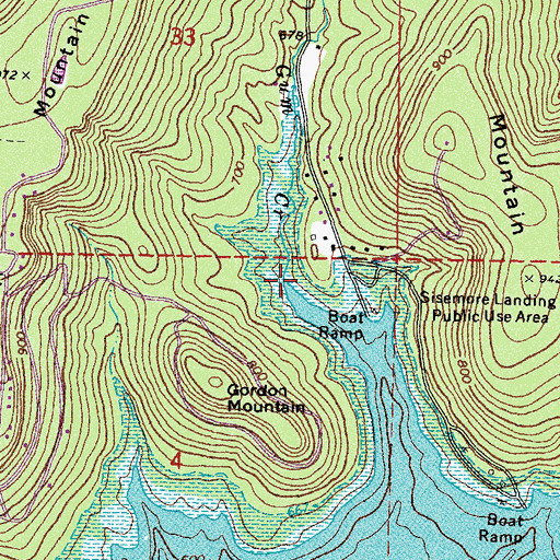 Topographic Map of Gum Creek, OK