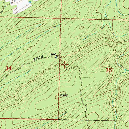 Topographic Map of Gunsmoke Trail, OK