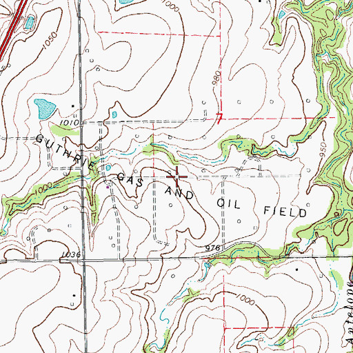 Topographic Map of Guthrie Gas and Oil Field, OK