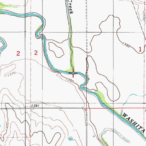 Topographic Map of Gyp Creek, OK