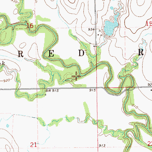 Topographic Map of Hackberry Creek, OK