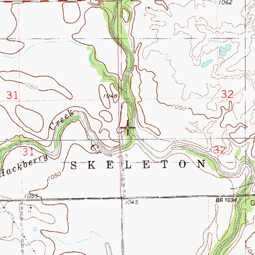 Topographic Map of Hackberry Creek, OK