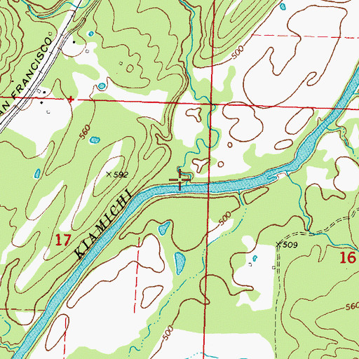 Topographic Map of Hackett Creek, OK