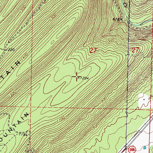 Topographic Map of Hackett Mountain, OK