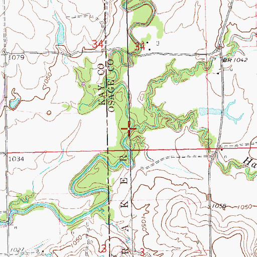 Topographic Map of Haines Creek, OK
